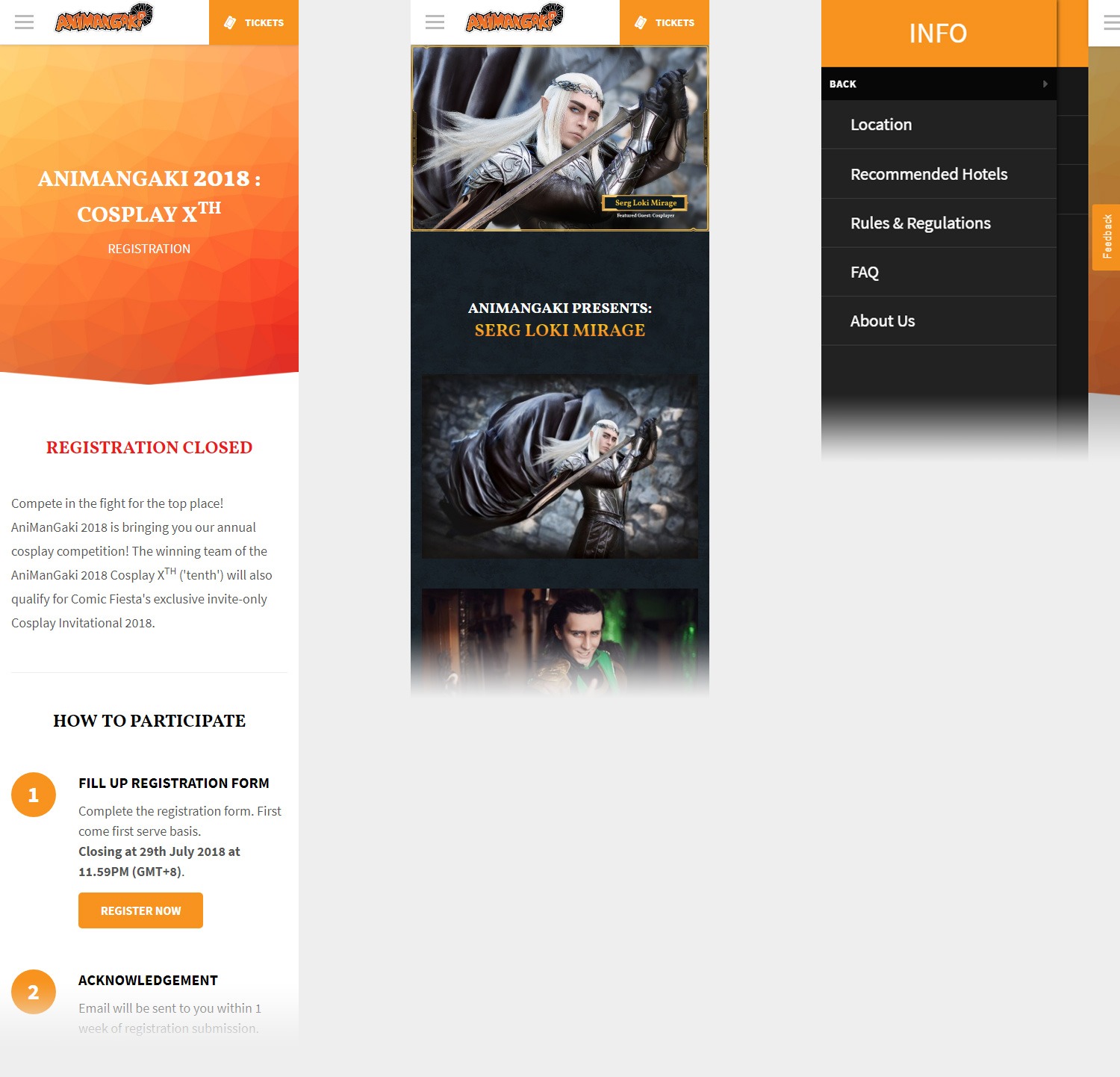 AniManGaki 2018 mobile website