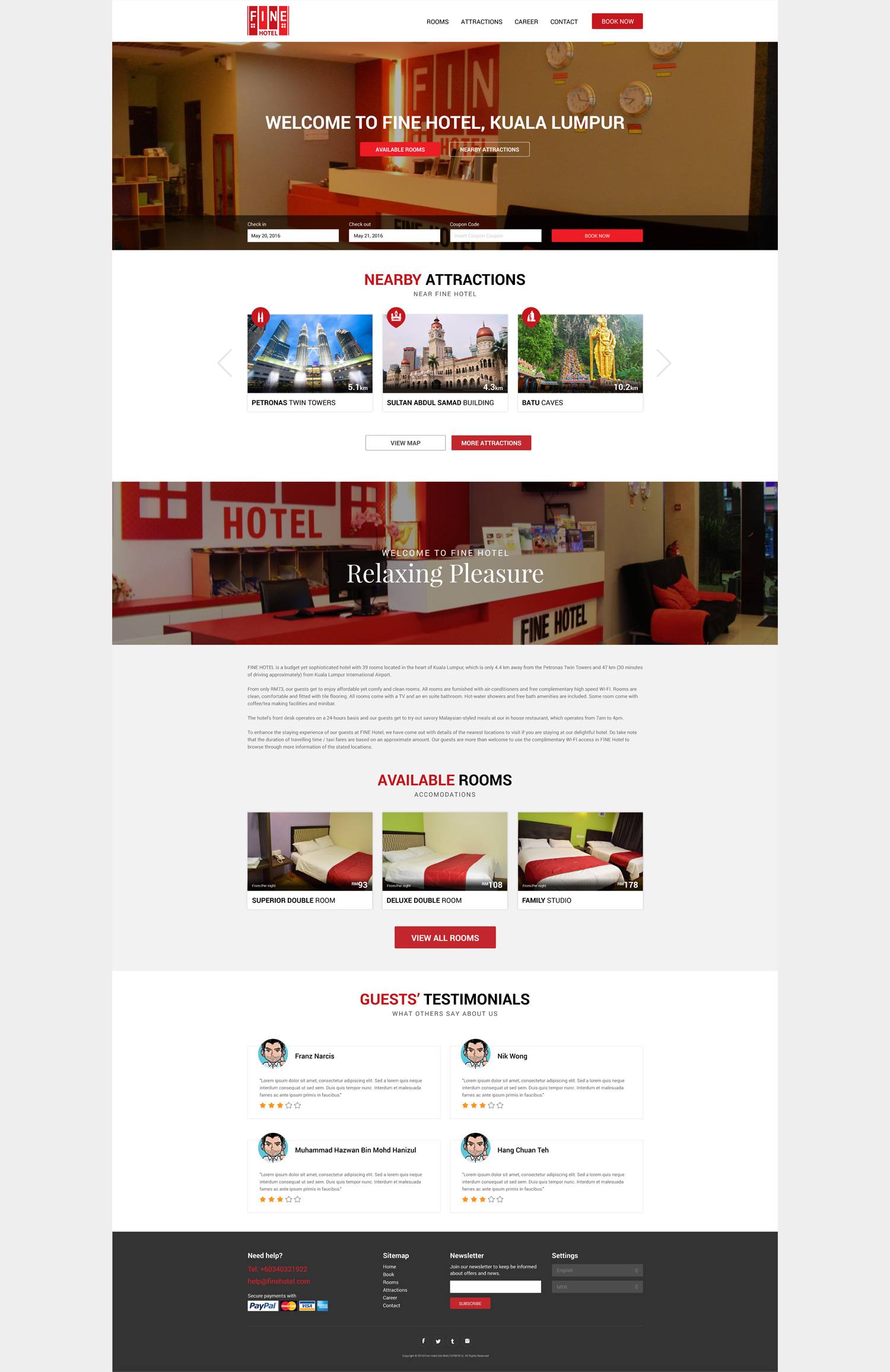 FINE Hotel home page