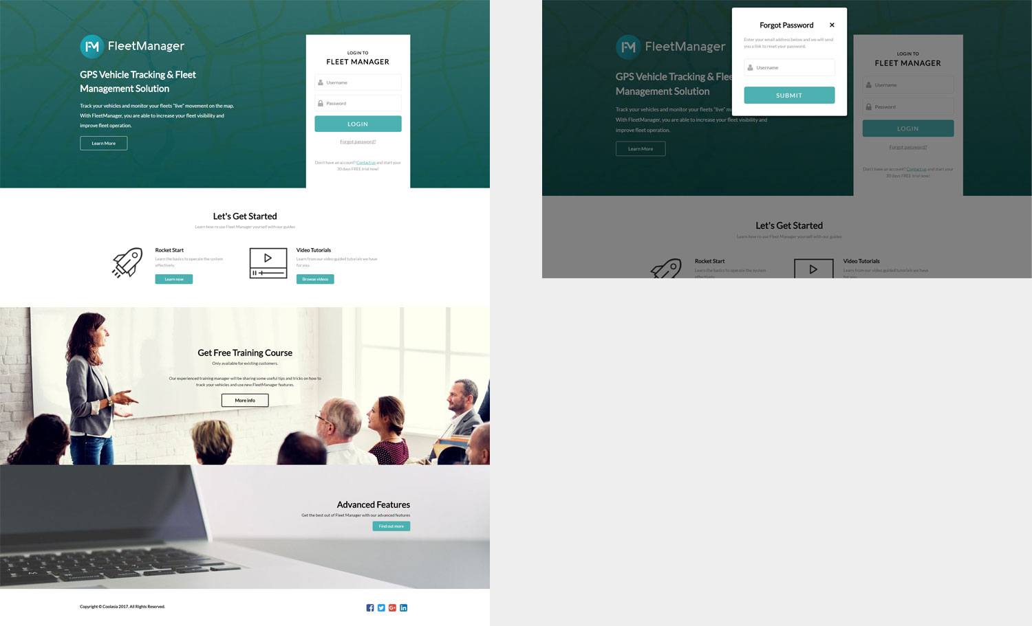 Fleet Manager login page