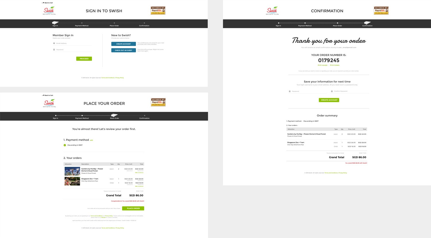 Swish Checkout Process